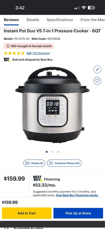 Instant Pot Duo 7-in-1 Mini Electric Pressure Cooker - photo 2
