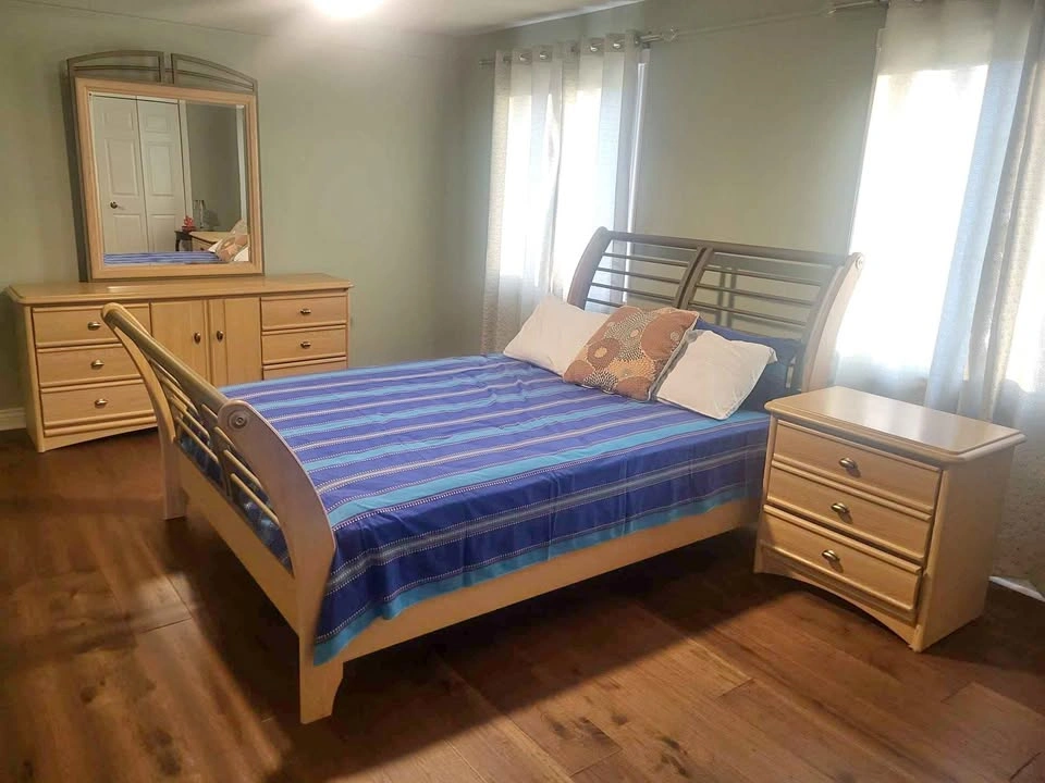 Queen Bed with Side Table