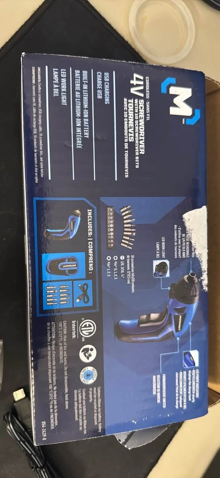 Mastercraft 4V Cordless Screwdriver USB Charging w/ Bits - photo 4