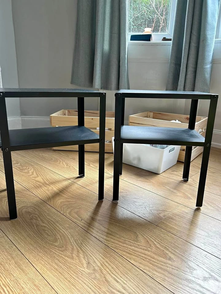 Two Black Nightstands
