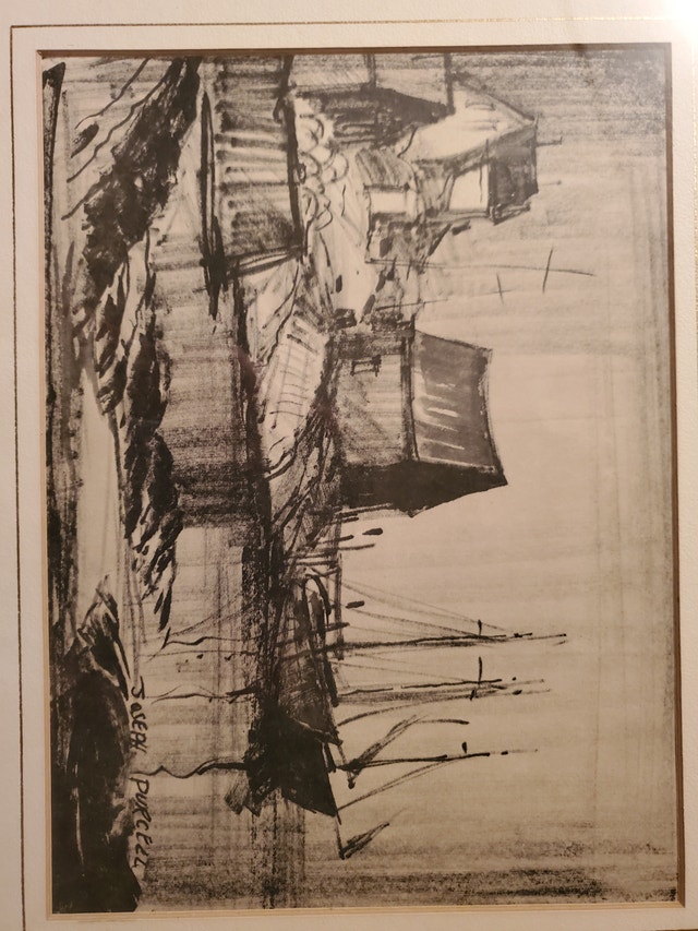 Joseph Purcell Original Charcoal Drawing 1950's - photo 3