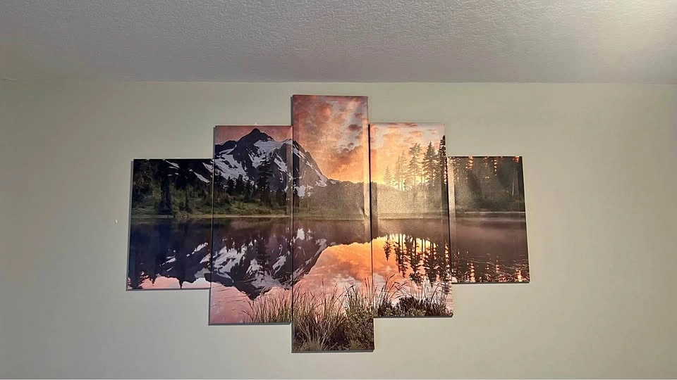 5-Piece Sunset Lake Canvas Wall Art - Sage Hill NW Calgary