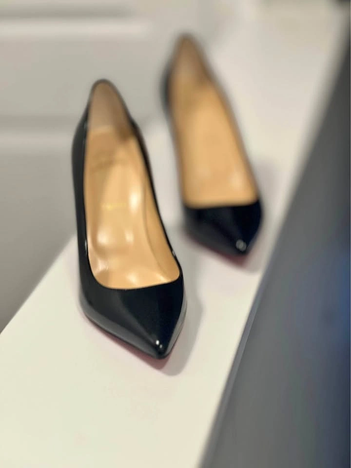 Christian Louboutin Kate 100mm Pumps - Black Patent Leather (Wom