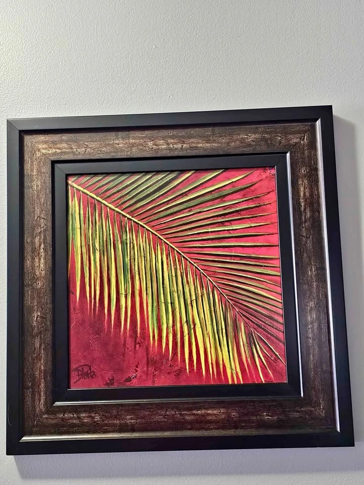Palm leaf print picture
