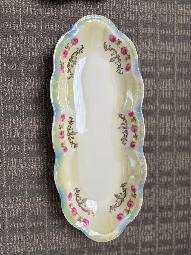 Vintage German Bavaria Lusterware Porcelain Serving Tray