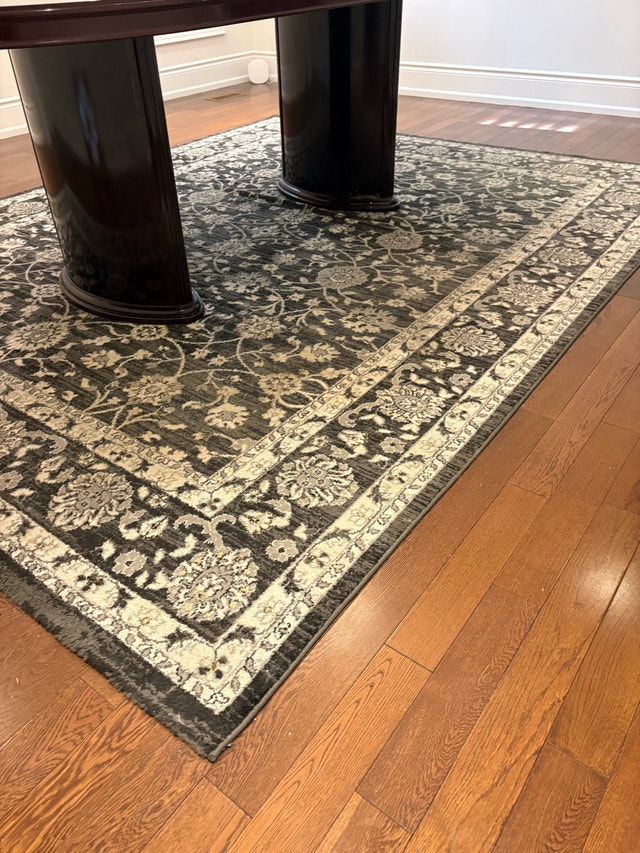 10'x8' Grey & Cream Floral Area Rug - photo 2