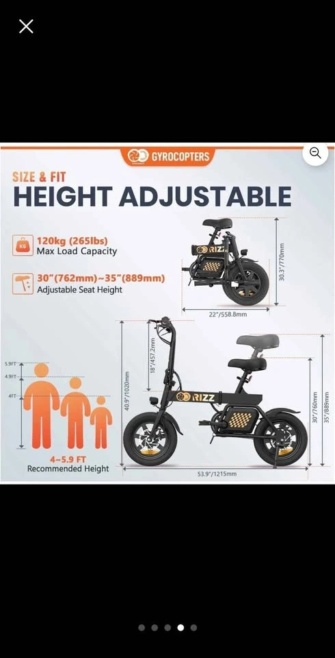 Foldable GYROCOPTERS RIZZ Electric Bike E-bike - photo 3