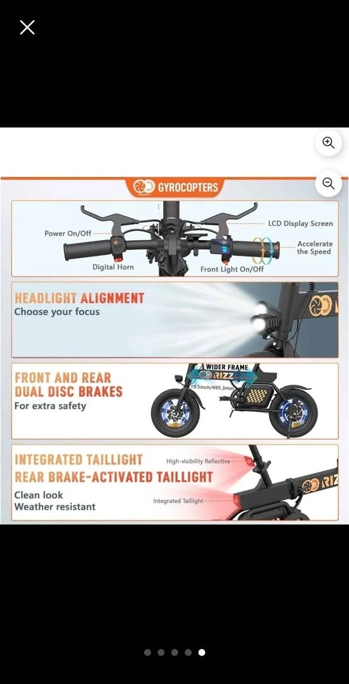 Foldable GYROCOPTERS RIZZ Electric Bike E-bike - photo 5