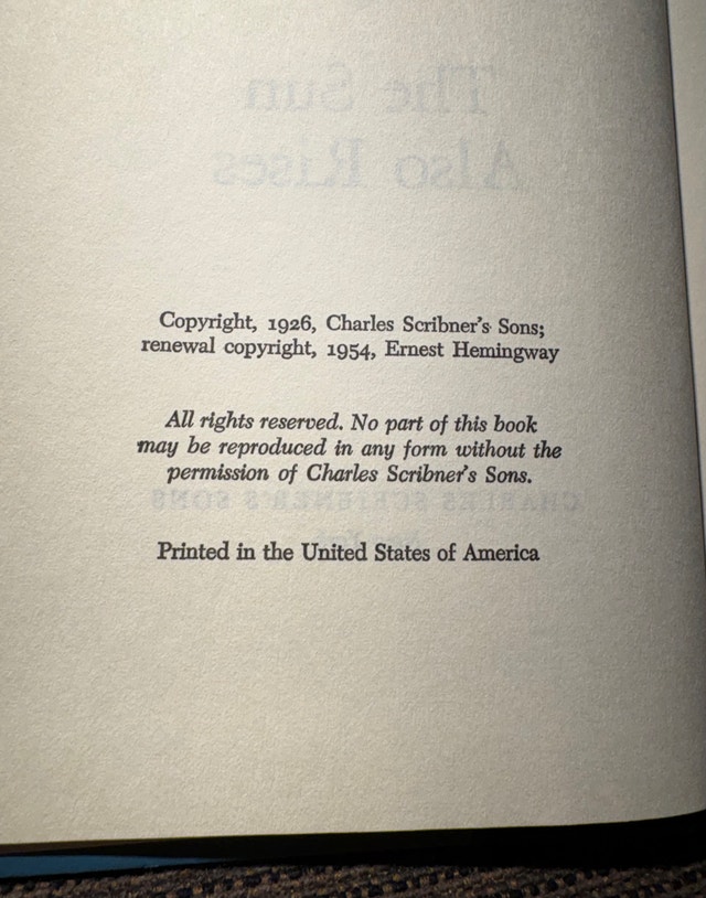 Vintage Classic Hardcover Book: "The Sun Also Rises" Hemingway - photo 4