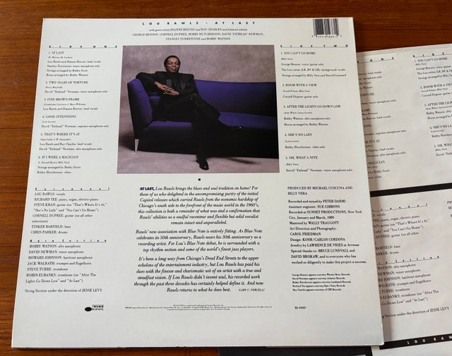1989 Lou Rawls – At Last (Vinyl, Blue Note Jazz Record) - photo 3