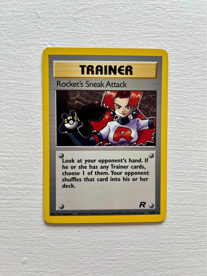 Vintage Pokemon Card Rocket’s Sneak Attack 16/82