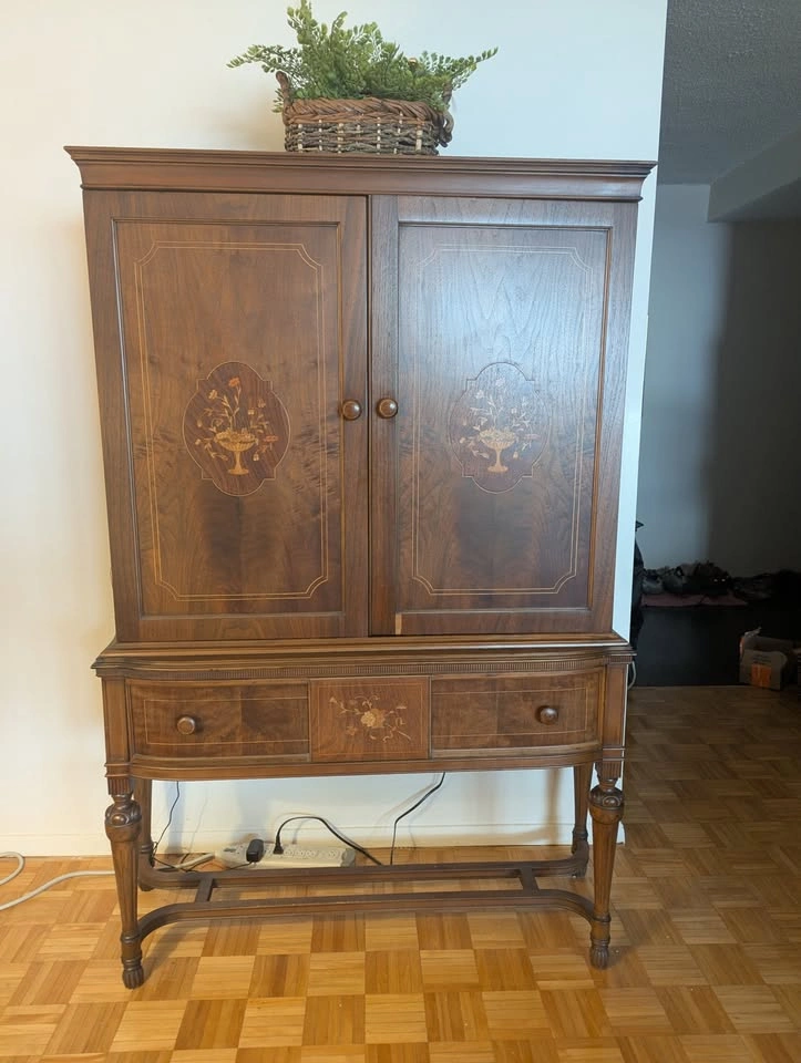 Vintage 1920s "Cabinet on Stand" Armoire - photo 2
