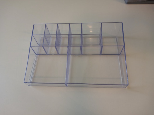 Cosmetics organizer, 12" x 7 15/16" x 2 15/16" W x D x H