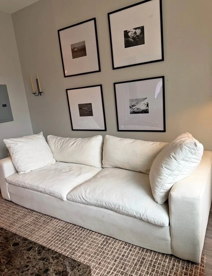 96 inch Modular White Couch Living Spaces