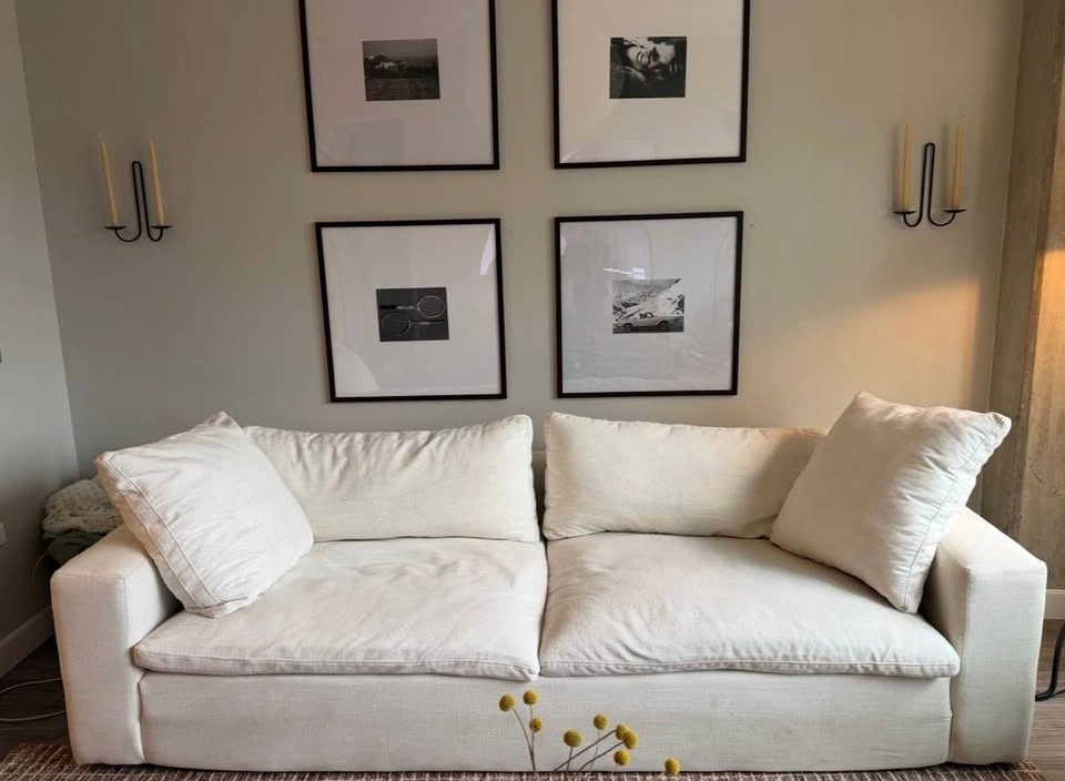 96 inch Modular White Couch Living Spaces - photo 2