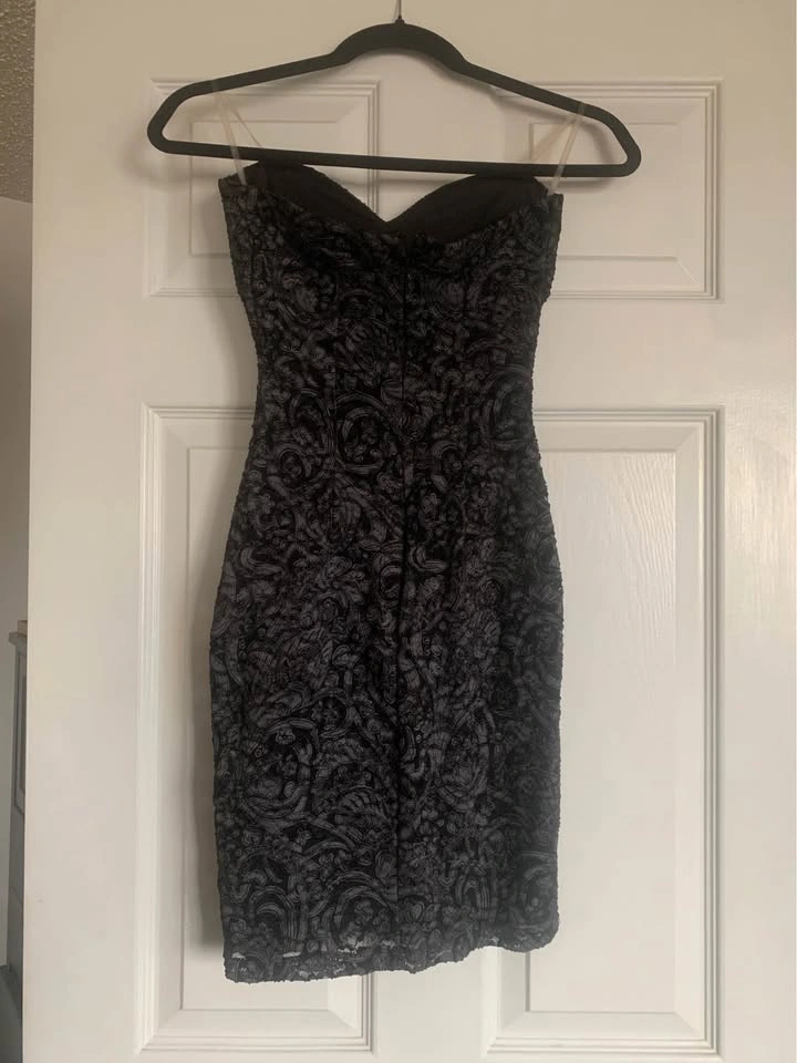 Sakura Black Lace Strapless Mini Dress. XS - photo 2