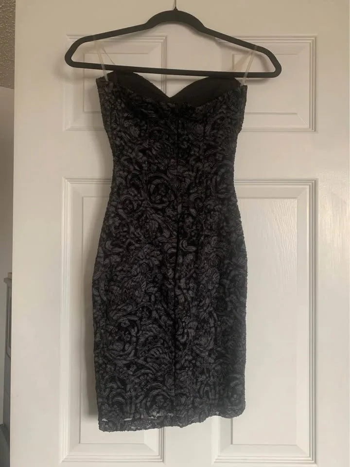 Sakura Black Lace Strapless Mini Dress. XS - photo 2