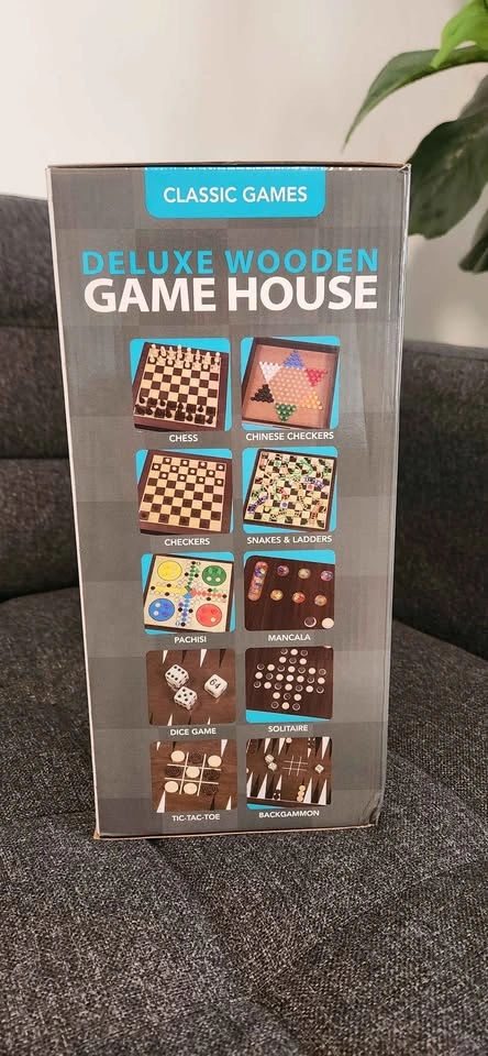 Deluxe Wooden Game House - 10 Classic Games Included - photo 2