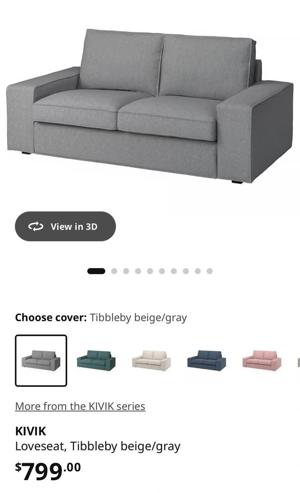 Gray Loveseat Couch - photo 2