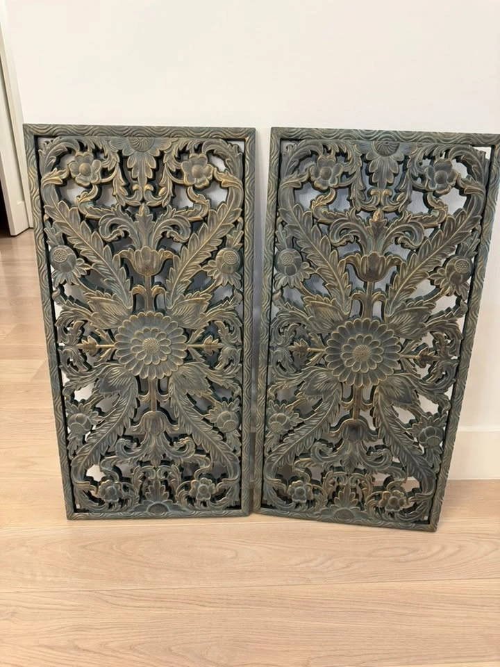 Botanical Panel Set of 2 with Antique Coat, Wall Decor
