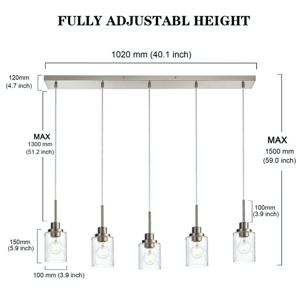 5 Light Kitchen Island Pendant Fixture image indicator(3)