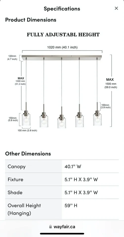 5 Light Kitchen Island Pendant Fixture image indicator(7)