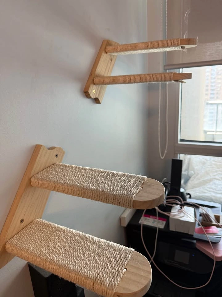 2 Packs Cat Wall Mounted Cat Steps Furniture - photo 2