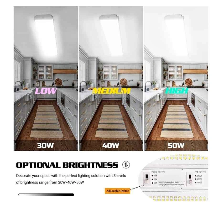 4FT Dimmable LED Wraparound Light Fixture (4 Pack)