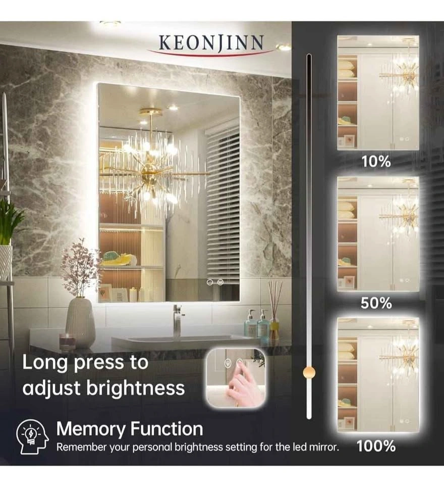 Keonjinn 24x36 LED Bathroom Mirror - photo 4