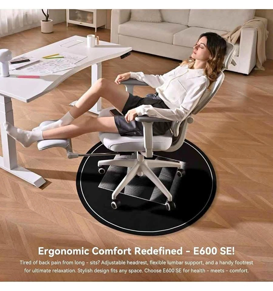 Ergonomic Office Chair with Footrest - Gray