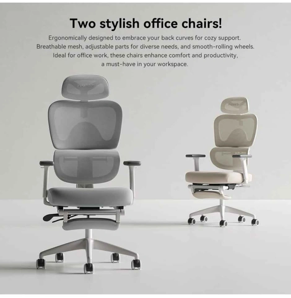 Ergonomic Office Chair with Footrest - Gray - photo 2
