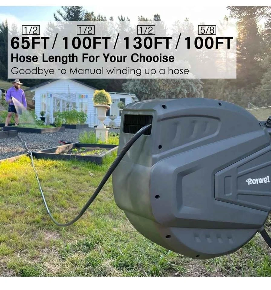 Brand New Retractable Garden Hose Reel 1/2 65ft - photo 4