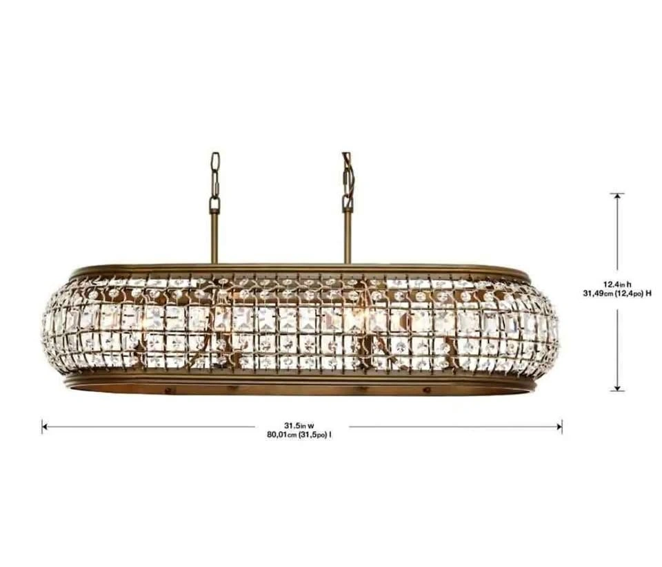 Home Decorators Collection Goldbach 6-Light Brass Island Pendant