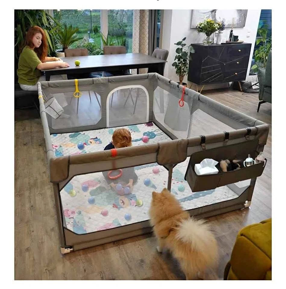 Extra Large Baby Playpen with Mat (75"x59")