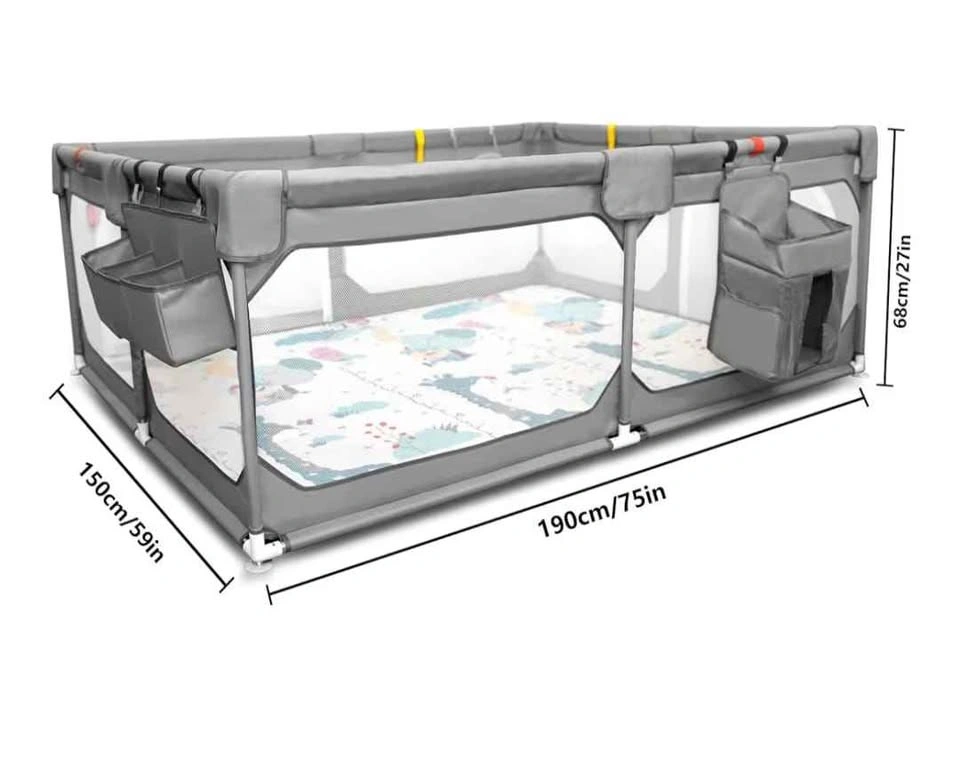 Extra Large Baby Playpen with Mat (75"x59") - photo 3