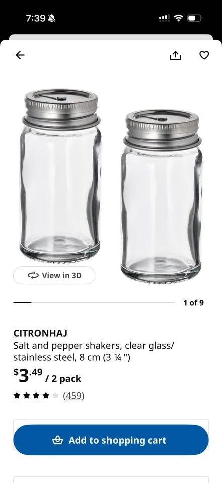 IKEA Salt & Pepper Shakers - Glass/Steel - photo 2