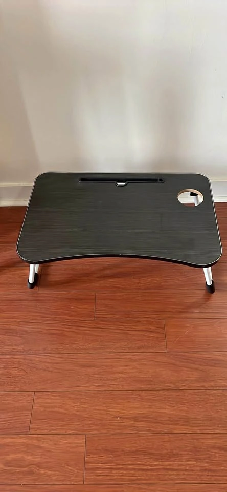 Portable Foldable Lap Desk with Cup Holder & Tablet Slot