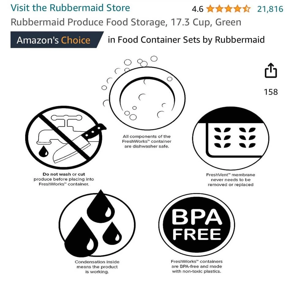 Rubbermaid Produce Food Storage, 17.3 Cup - photo 5
