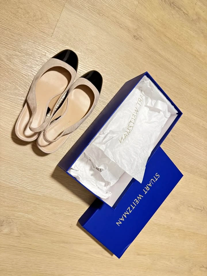 Stuart Weitzman Addy Suede & Patent Leather Slingback Pumps