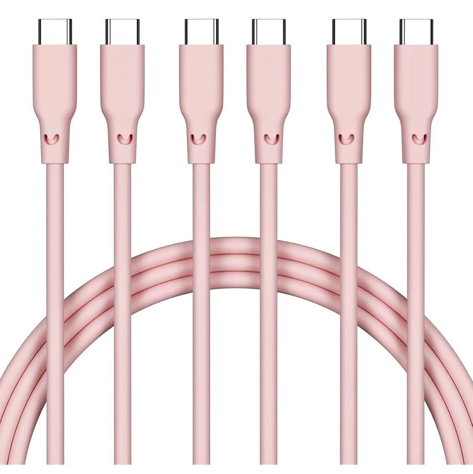 3-Pack Pink USB-C to USB-C Fast Charging Cables (3ft)