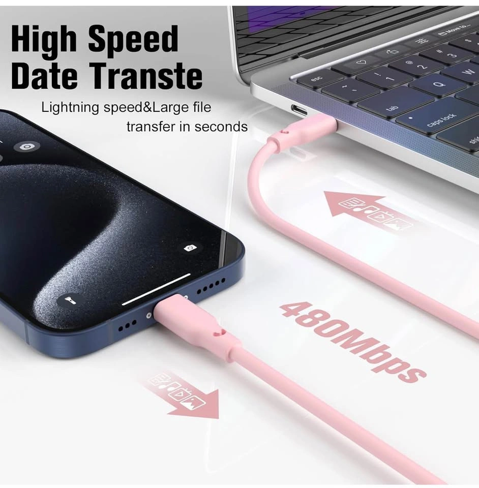 3-Pack Pink USB-C to USB-C Fast Charging Cables (3ft) - photo 3