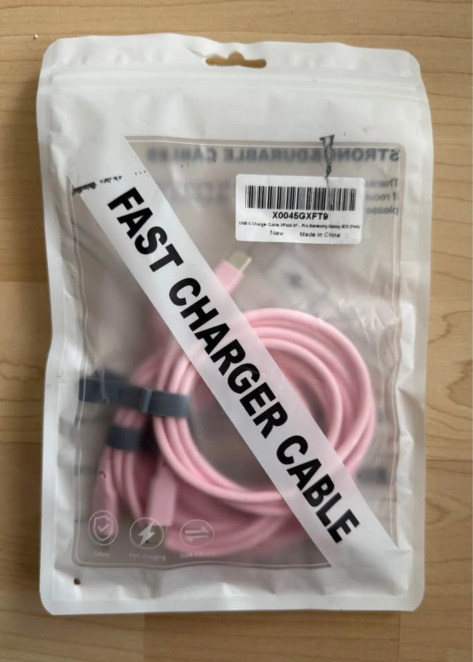 3-Pack Pink USB-C to USB-C Fast Charging Cables (3ft) - photo 5