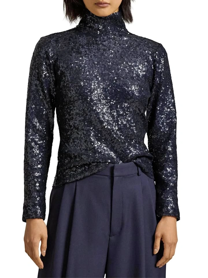 Polo Ralph Lauren Sequin Mesh Turtleneck
