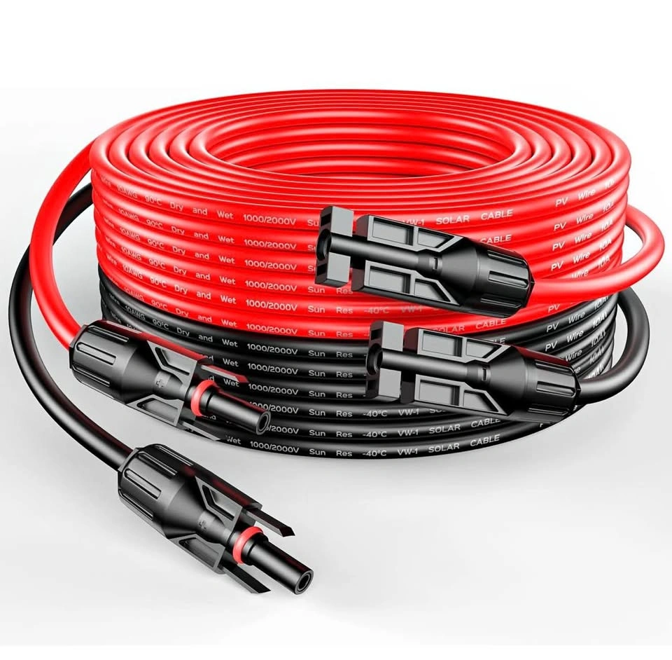 Rich Solar 50ft 10AWG Solar Cables (Pair) - Read Info
