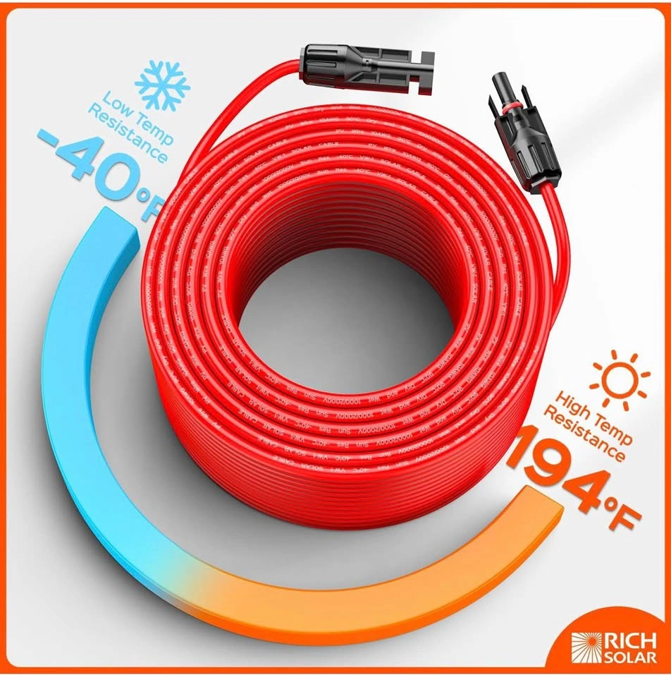 Rich Solar 50ft 10AWG Solar Cables (Pair) - Read Info - photo 3