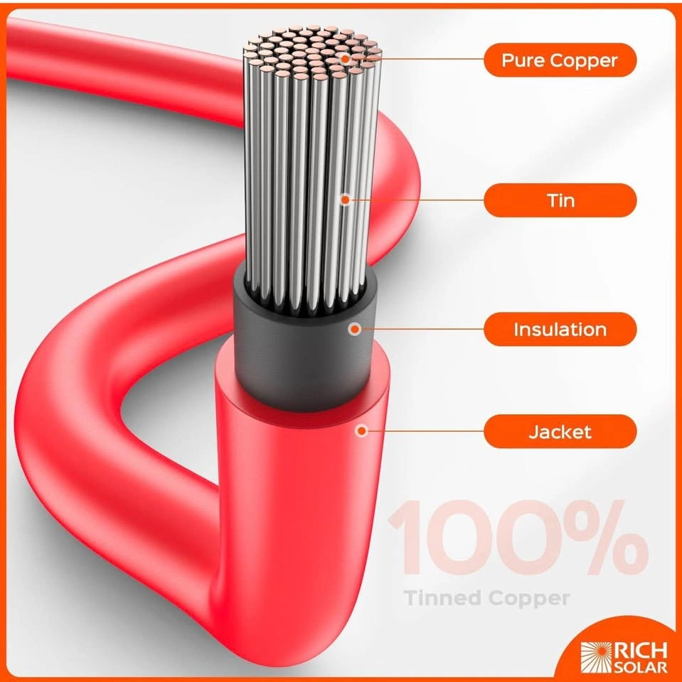 Rich Solar 50ft 10AWG Solar Cables (Pair) - Read Info - photo 4