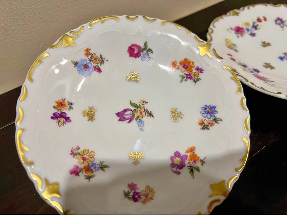 Reichenbach Porcelain Small 5” Plates, Hand Painted Trinket Dish