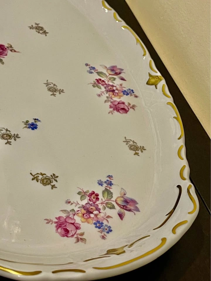 Rare Reichenbach Floral Gold Trim 20" Tray - photo 2
