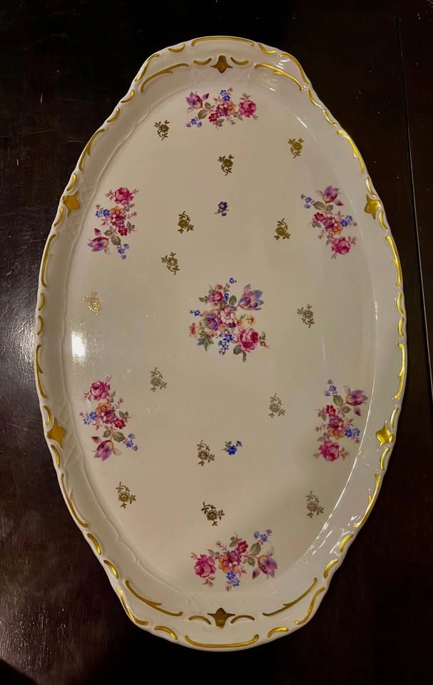 Rare Reichenbach Floral Gold Trim 20" Tray - photo 4