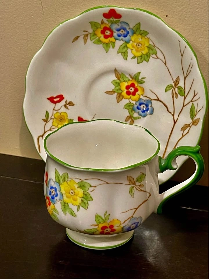 Very rare Royal Albert Teacup, 9400, Green Handle - photo 3